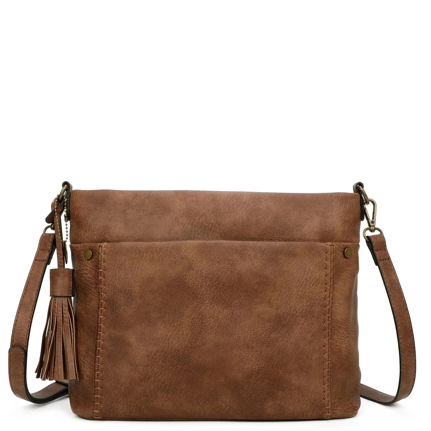 Christina Crossbody Vegan Leather Bag - Brown