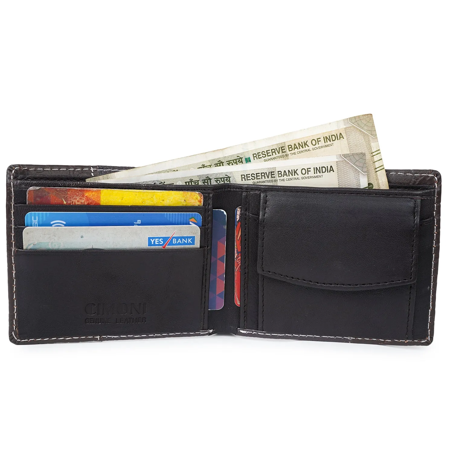 CIMONI Genuine Leather Stylish Classy Ultra Slim Multiple Credit Cards Slot Wallet for Men