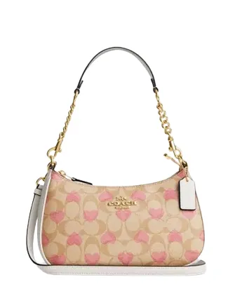 Coach Teri Shoulder Bag In Signature Canvas With Heart Print