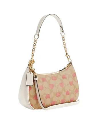 Coach Teri Shoulder Bag In Signature Canvas With Heart Print