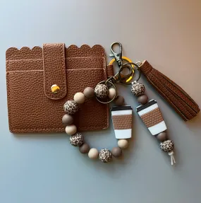 Coffee Cup Keychain Wallet Bundle