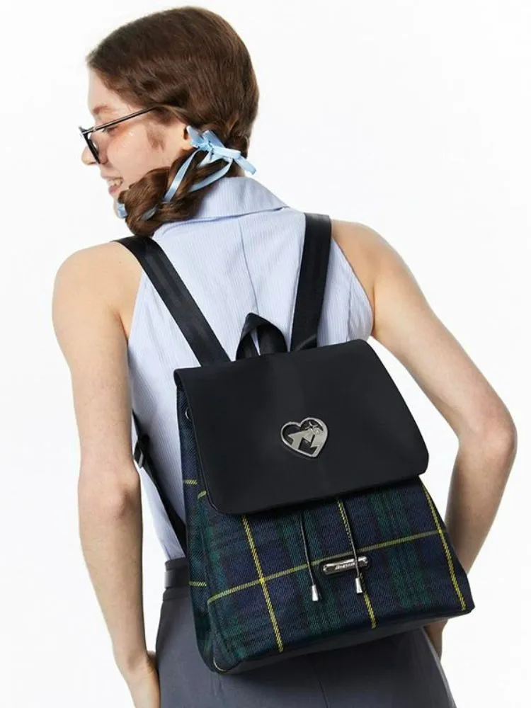 College Style Plaid Backpack【s0000001871】