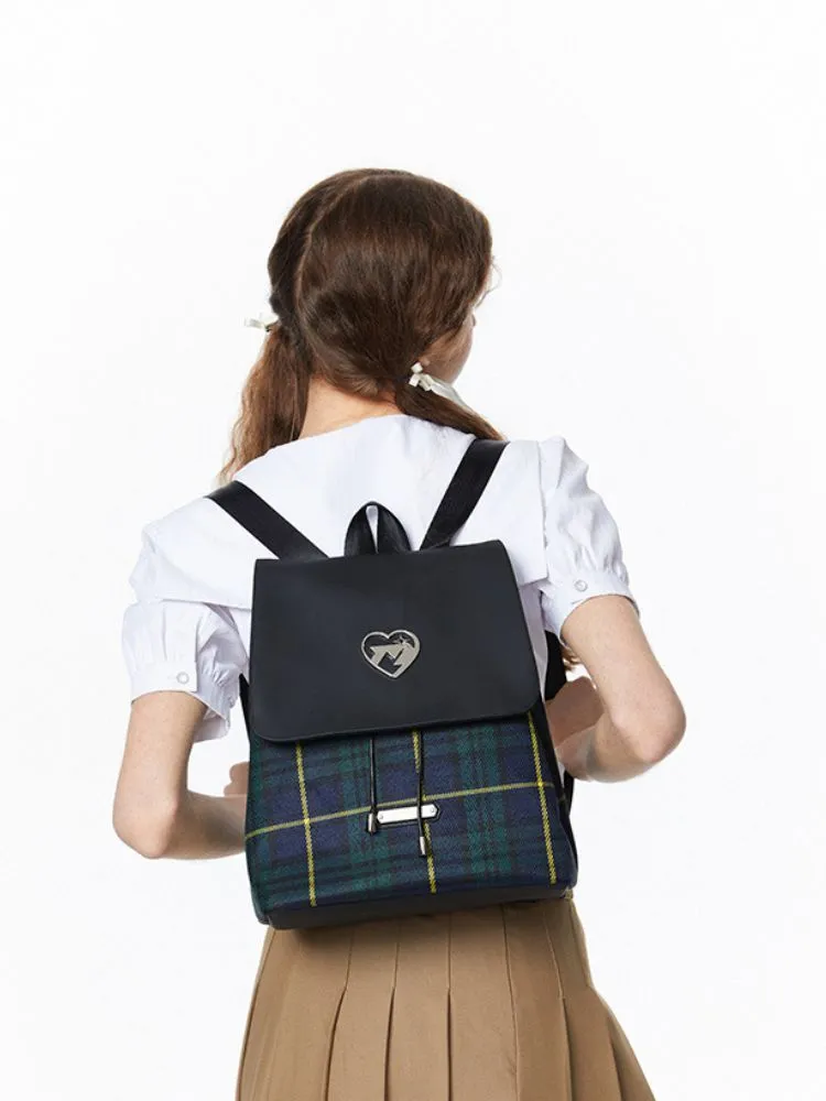 College Style Plaid Backpack【s0000001871】