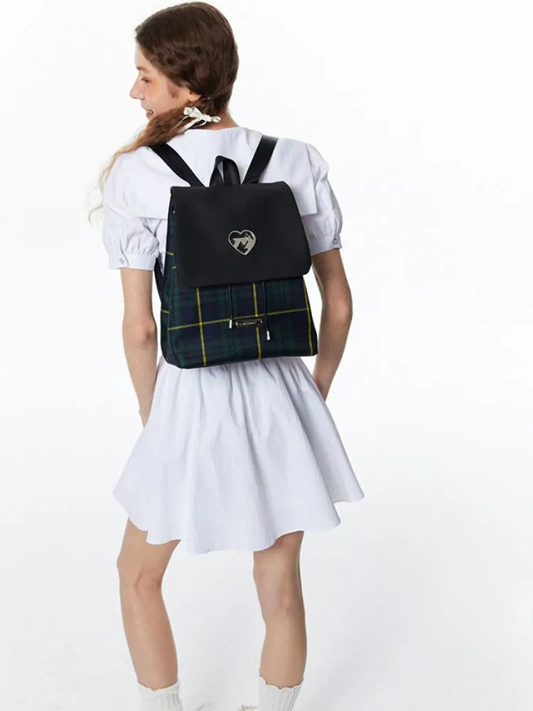 College Style Plaid Backpack【s0000001871】