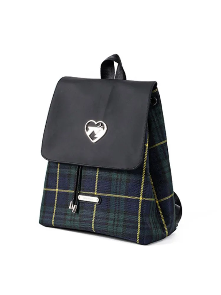 College Style Plaid Backpack【s0000001871】