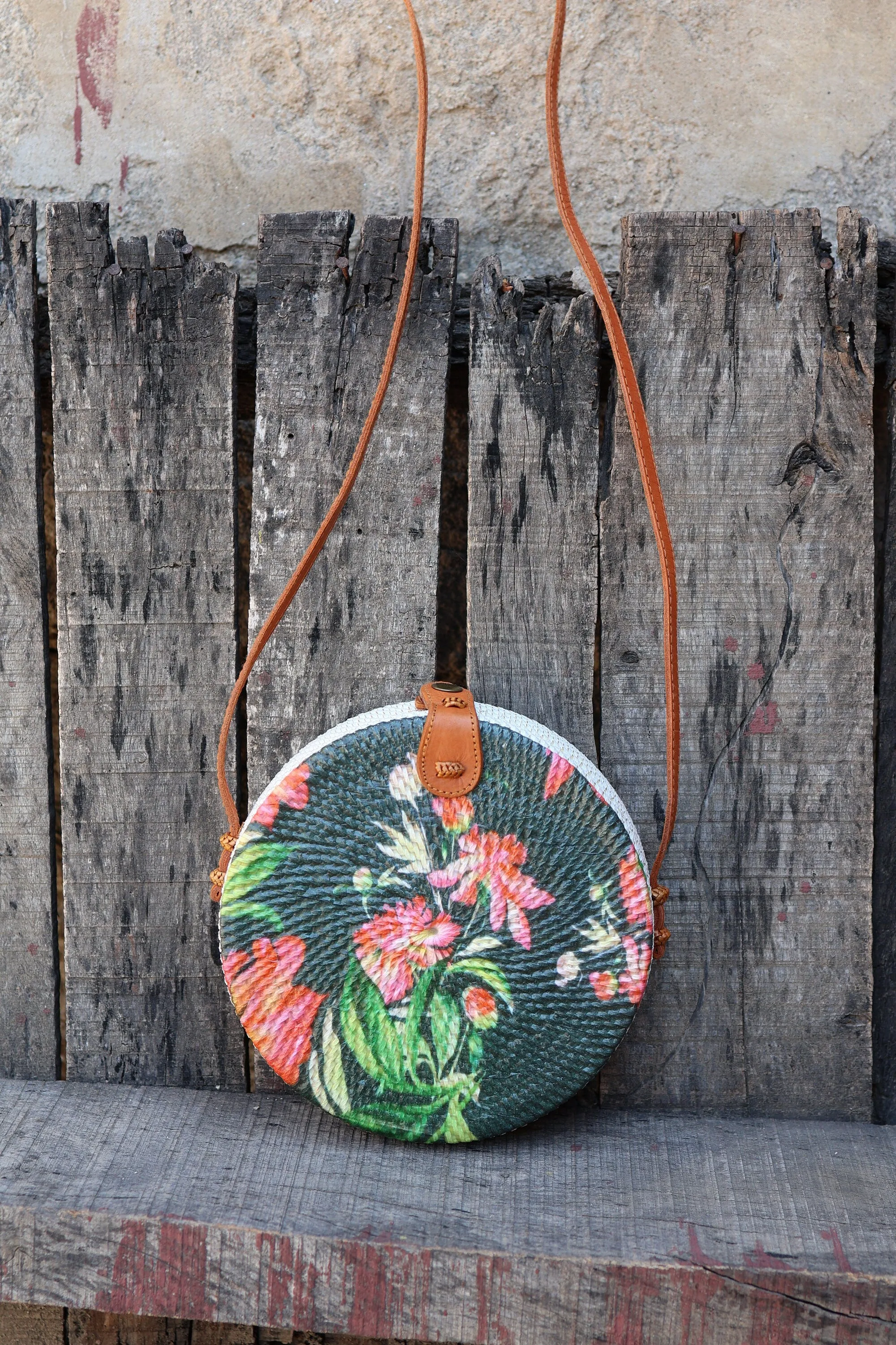 Colorful Round Rattan Bags, Bali Bag, Braided Straw Bag, Woven Crossbody Purse, Bali Sling Bags, Bohemian Rattan Bags, Gift for her