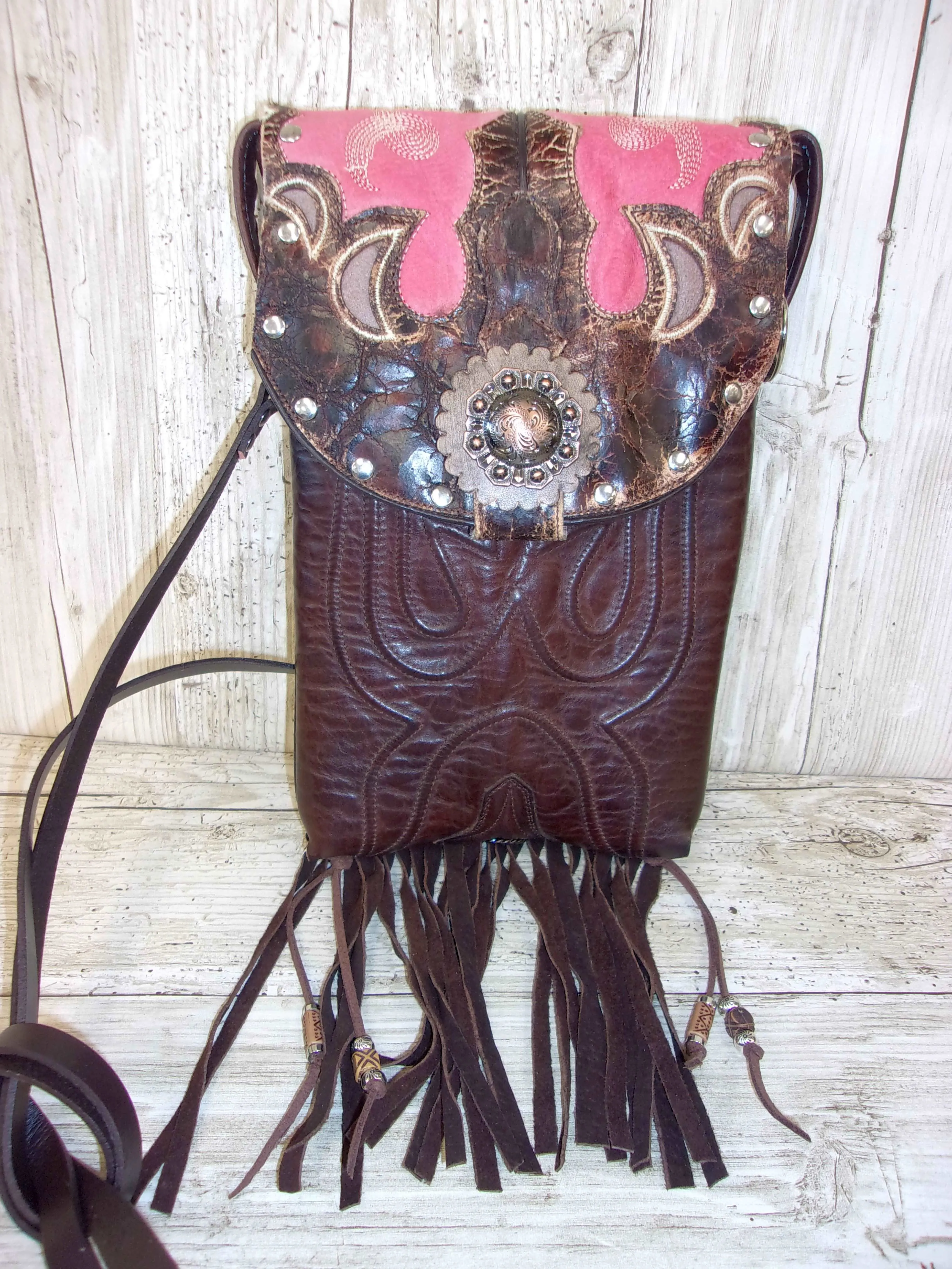 Cowboy Boot Crossbody Fringe Hipster Bag HP1000