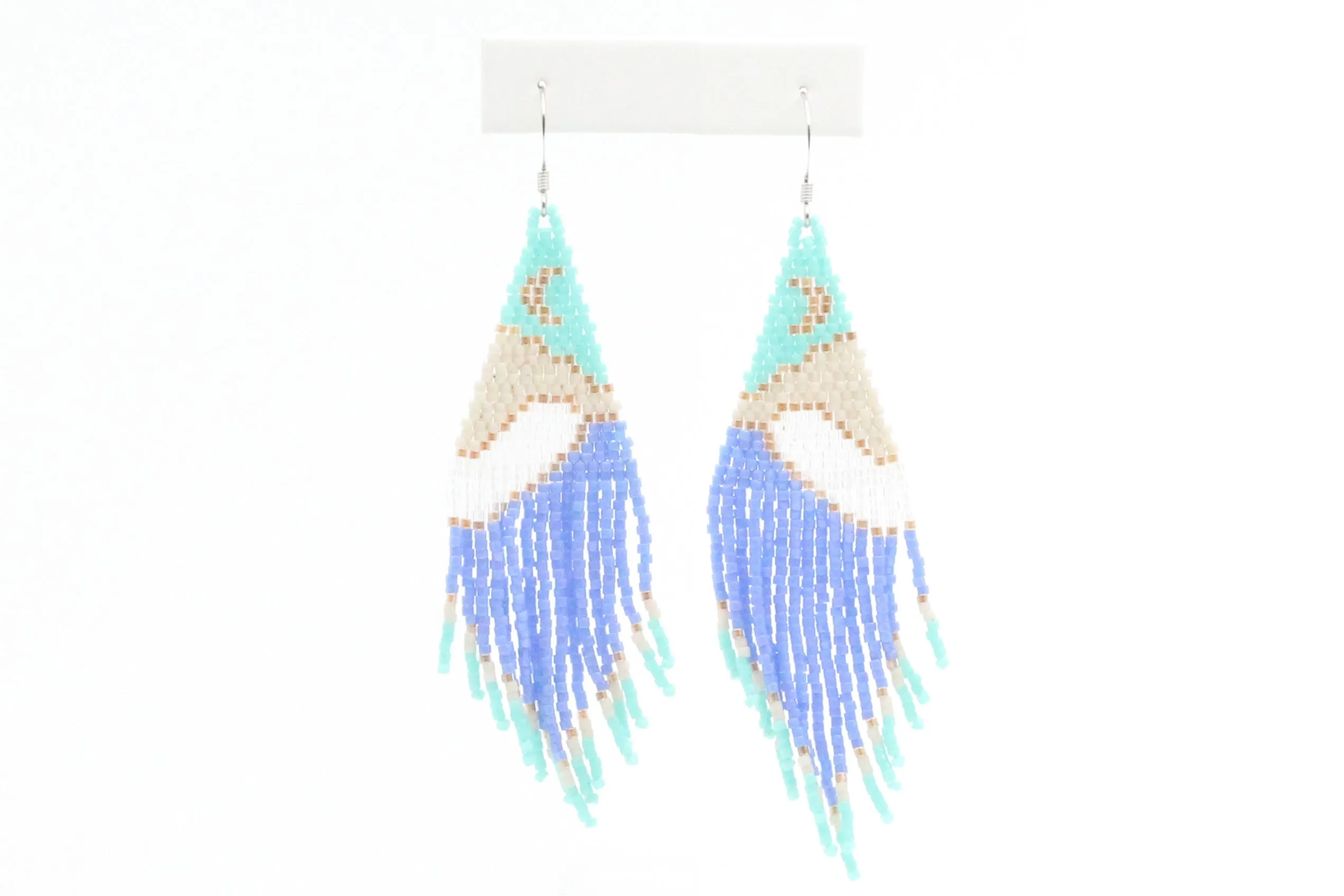 Crescent Moon Beaded Earrings