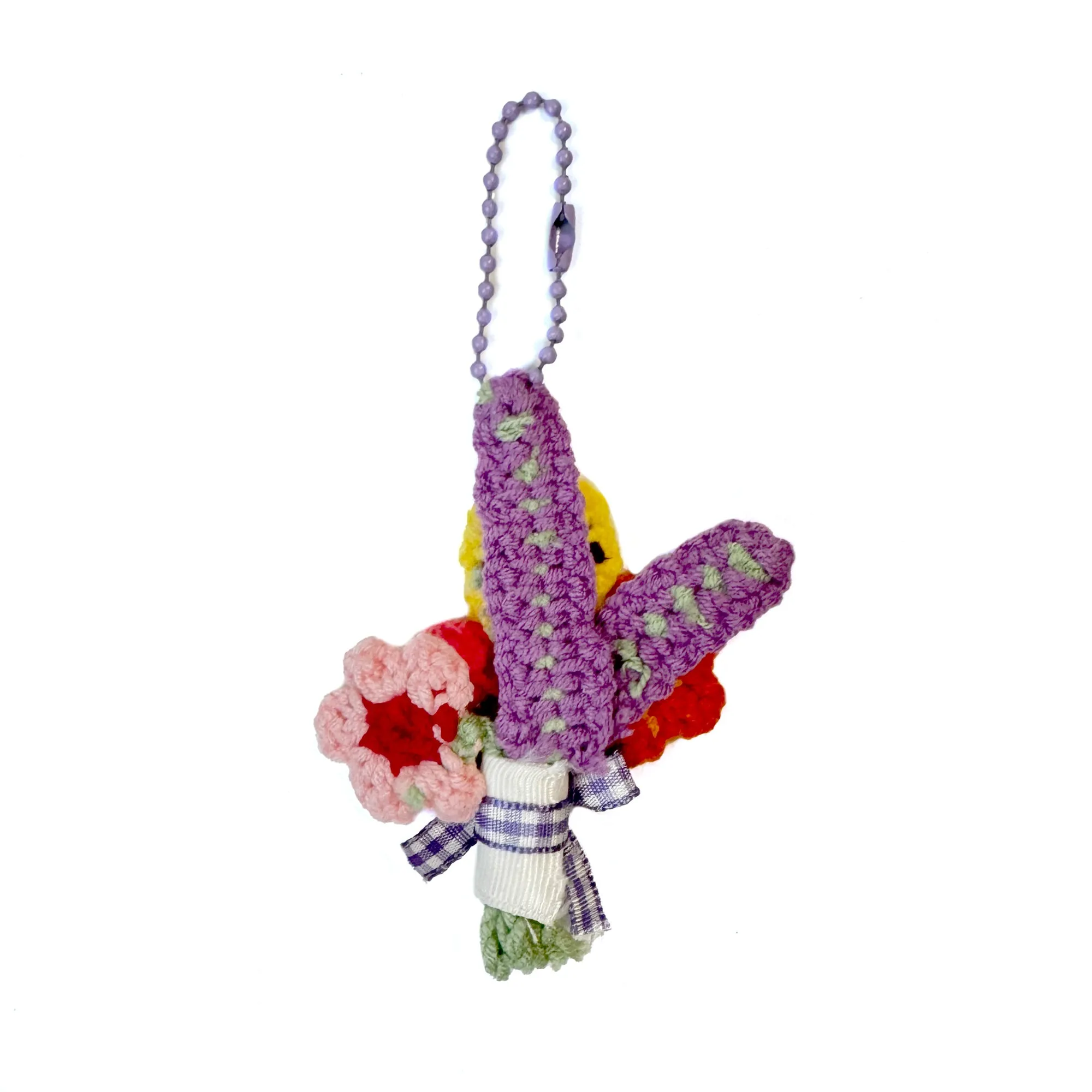 Crochet Floral Bouquet Keychain Charm