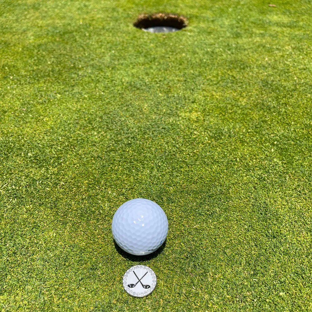 Crossed Clubs Golf Ball Marker Only