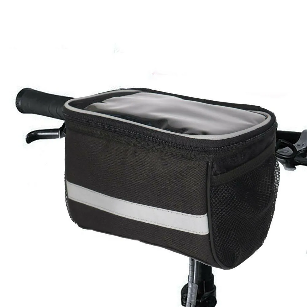 Cycling Bags Bicycle Handlebar Bag Bike Front Tube Pannier Rack Basket Reflective