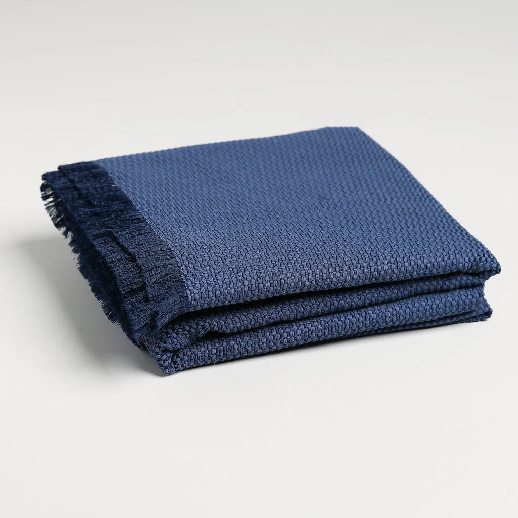 Denim Blue Throw Blanket - 55" x 70" with Fringe