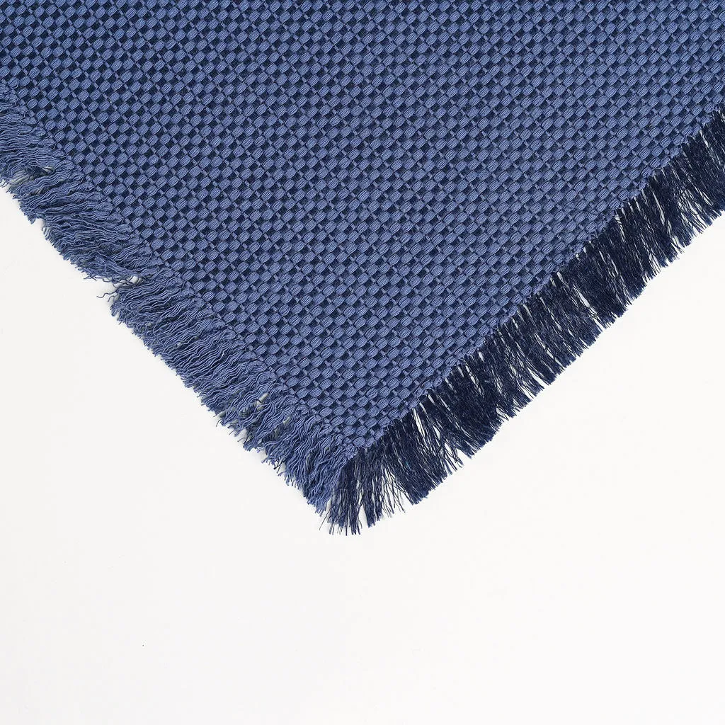 Denim Blue Throw Blanket - 55" x 70" with Fringe