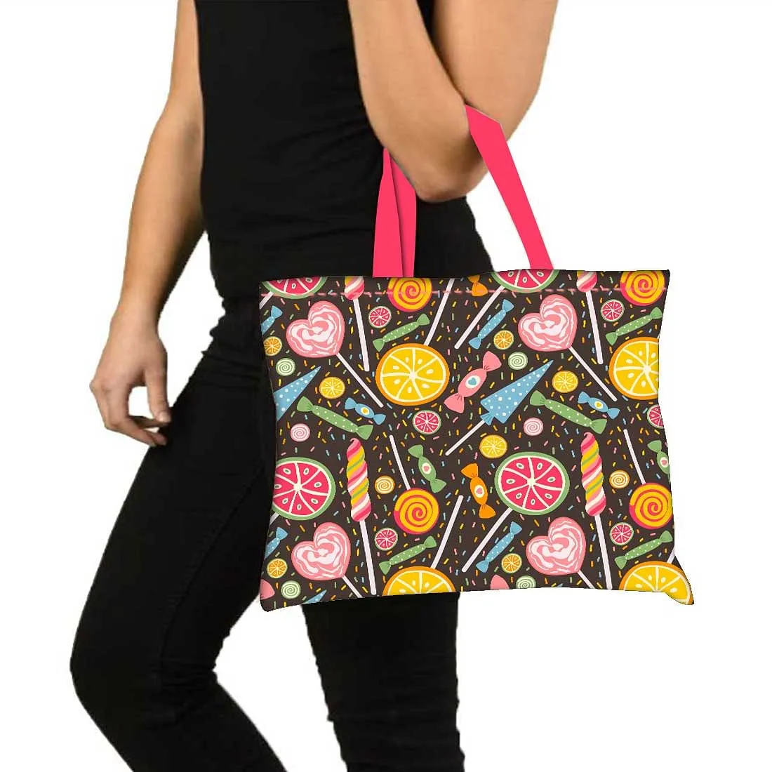 Designer Tote Bag With Zip Beach Gym Travel Bags -  Lemon and Candy