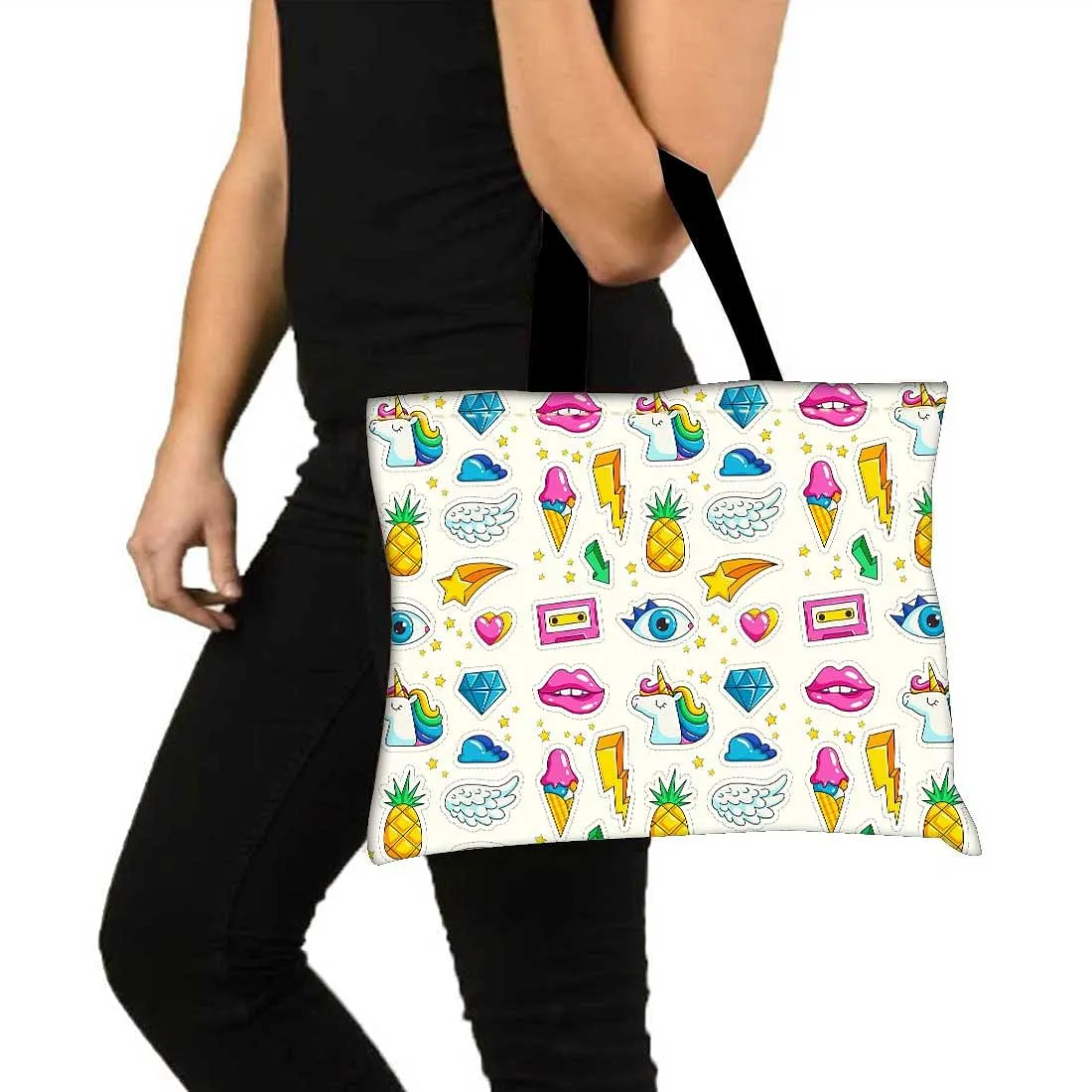 Designer Tote Bag With Zip Beach Gym Travel Bags -  Lips & Eyes