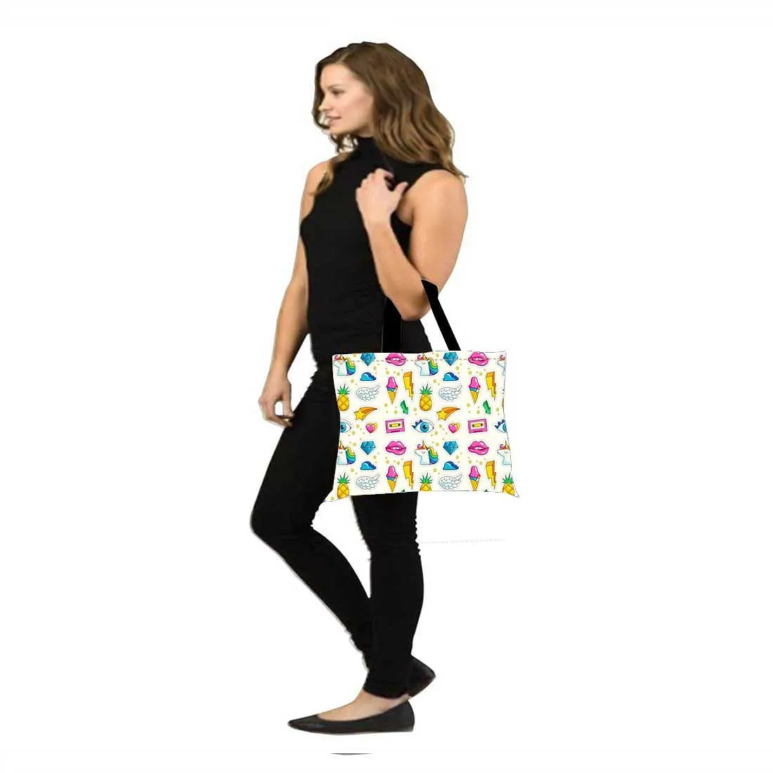 Designer Tote Bag With Zip Beach Gym Travel Bags -  Lips & Eyes