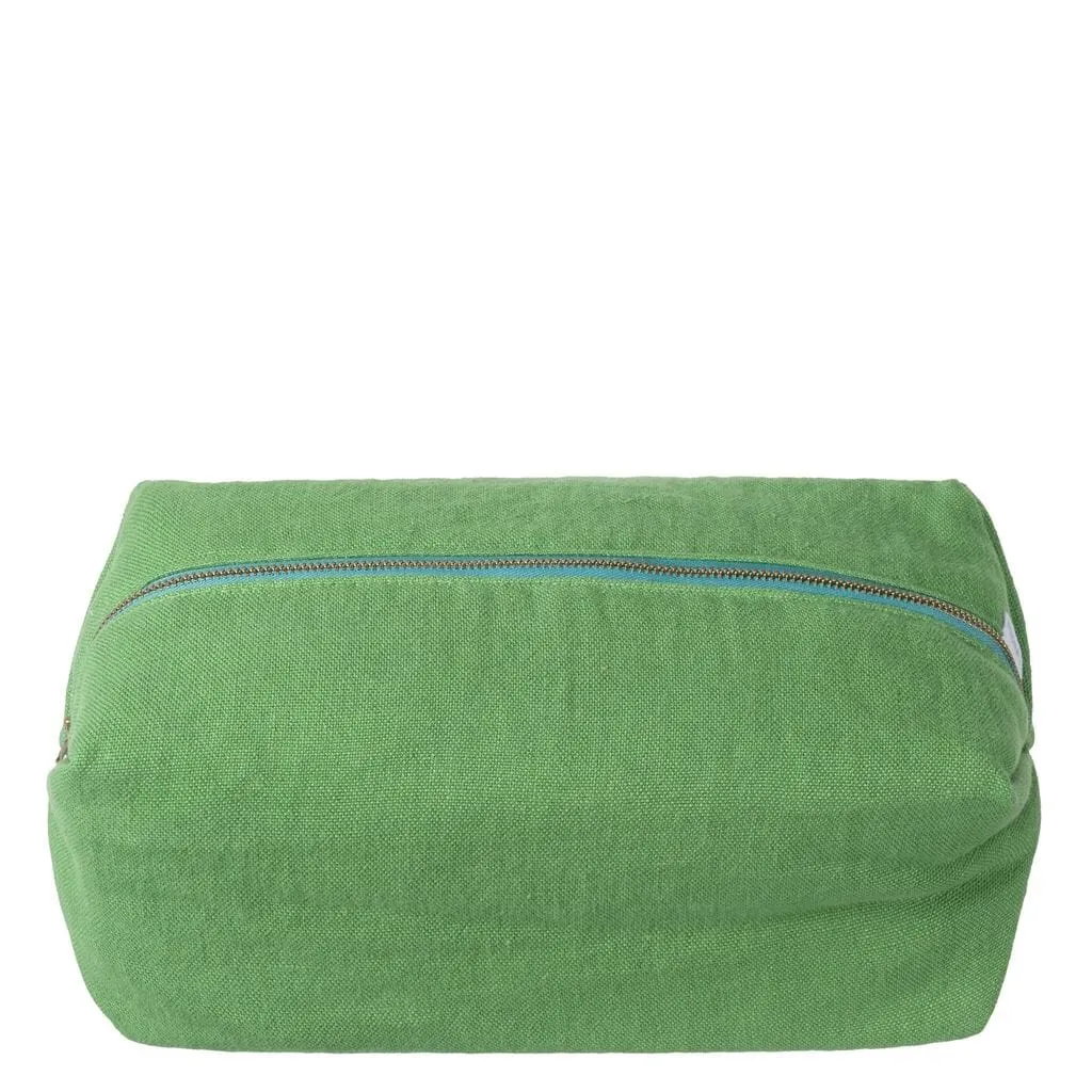 Designers Guild Brera Lino Emerald Large Toiletry Bag