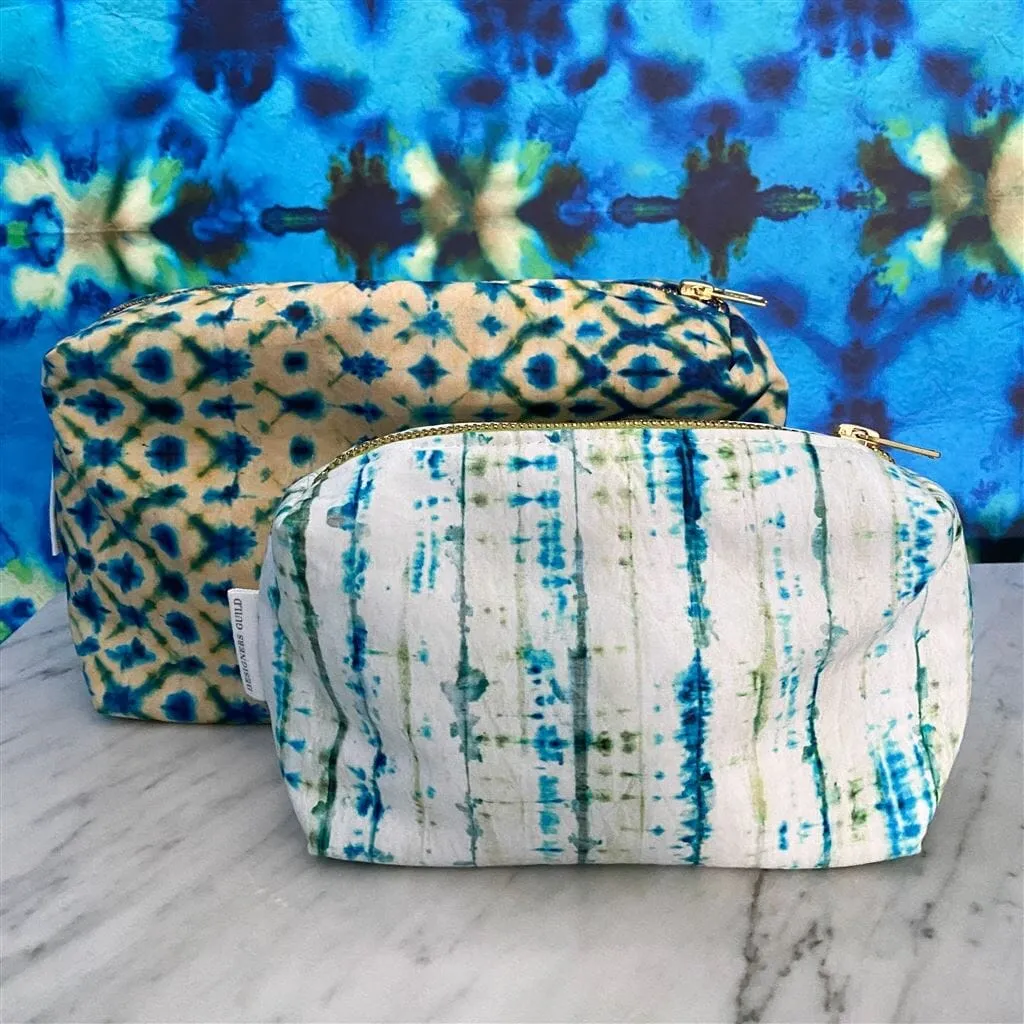 Designers Guild Shibori Blue Small Toiletry Bag