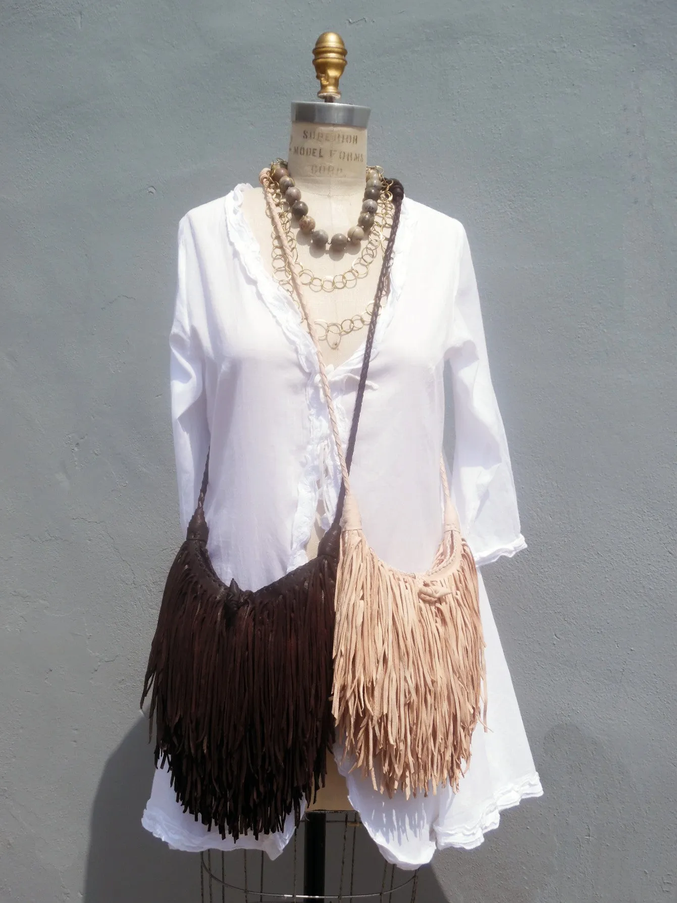 El Fleco Crossbody Fringe Bag Chocolate