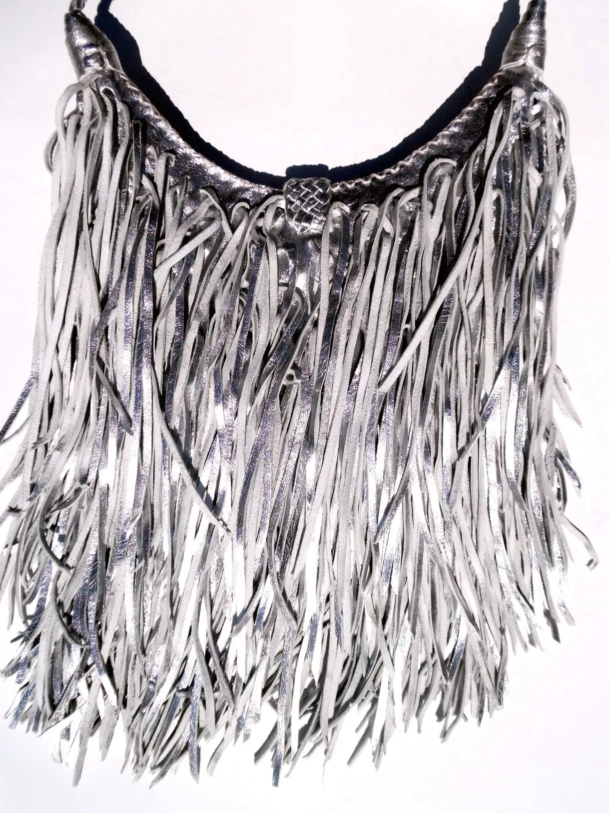 El Fleco Crossbody Fringe Bag Silver