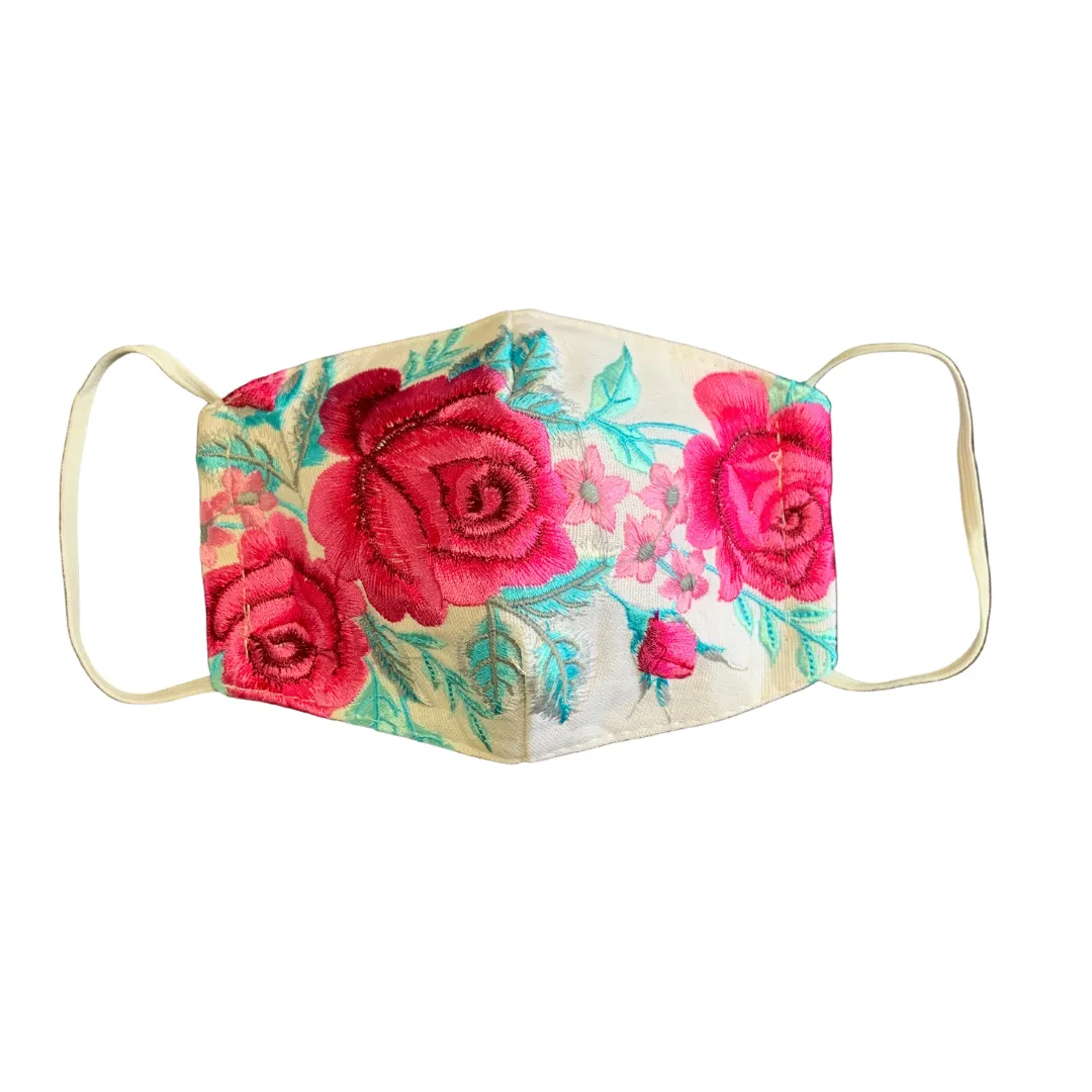 Embroidered Rose Mask with Filter Pocket - Thailand