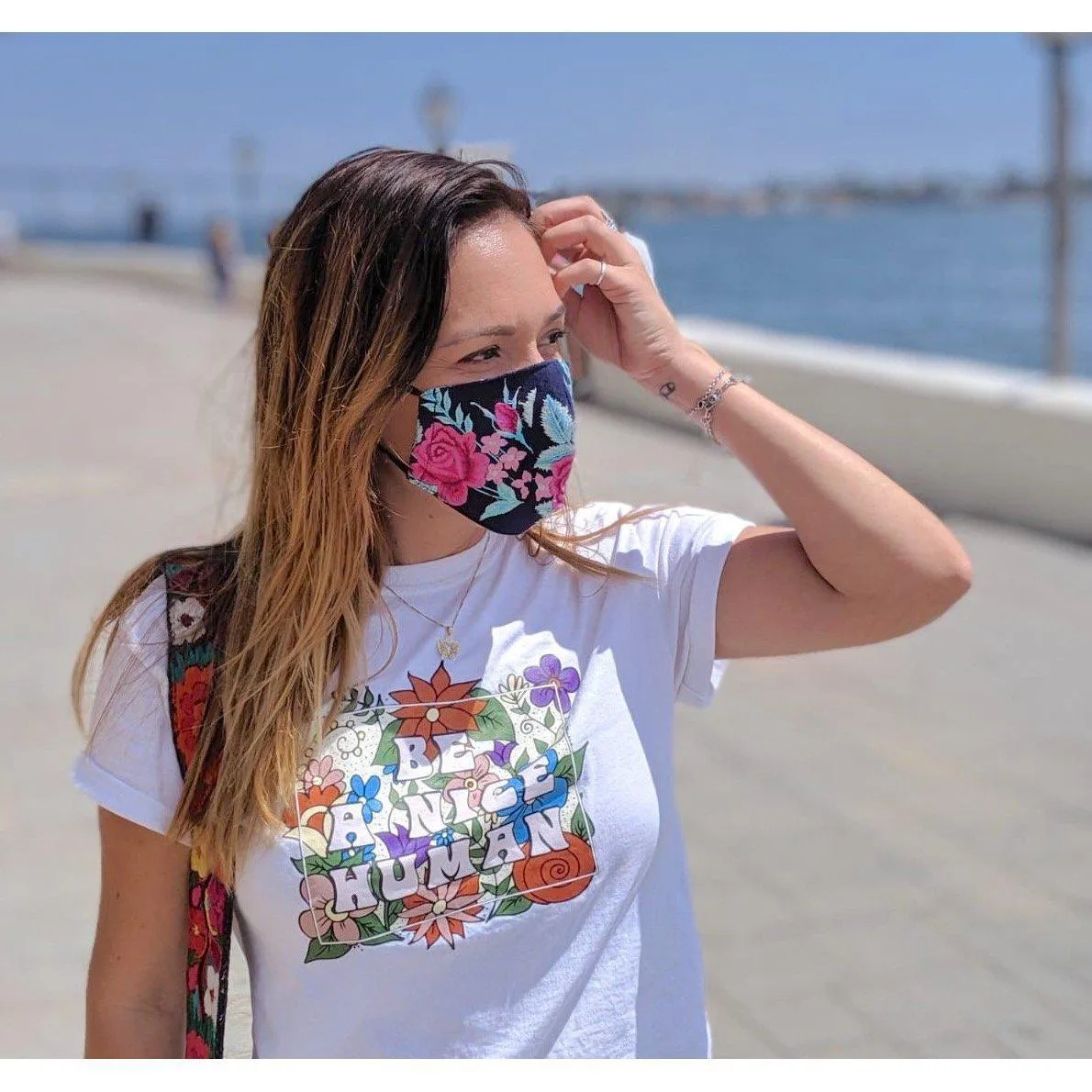 Embroidered Rose Mask with Filter Pocket - Thailand