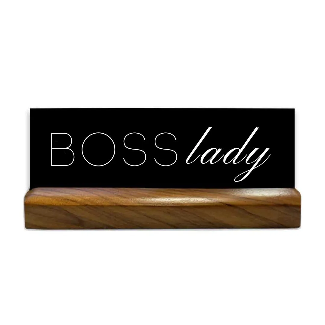 Engraved Office Name Plates For Desk Funny Gift For Boss Female - Boss Lady