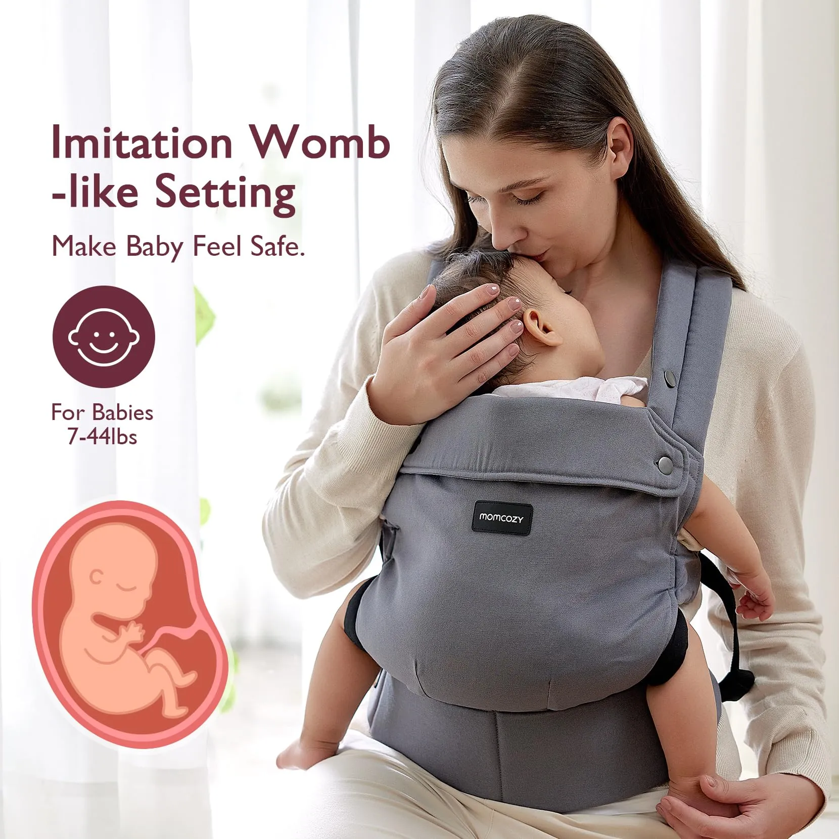 Ergonomic,Cozy and Lightweight - Baby Carrier Newborn to Toddler