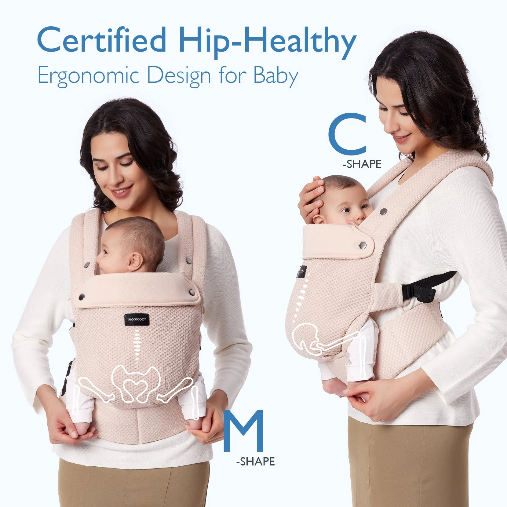 Ergonomic,Cozy and Lightweight - Baby Carrier Newborn to Toddler