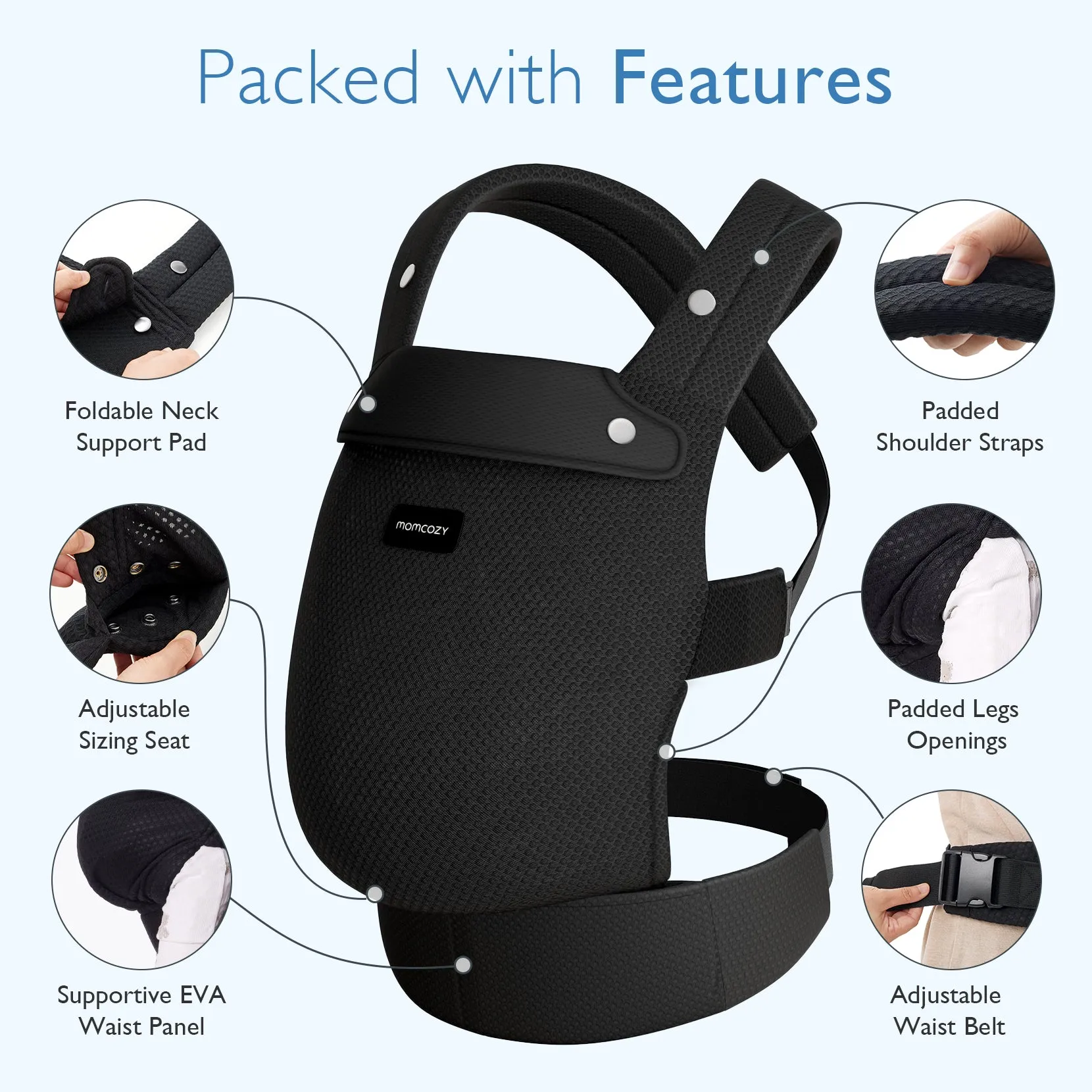 Ergonomic,Cozy and Lightweight - Baby Carrier Newborn to Toddler