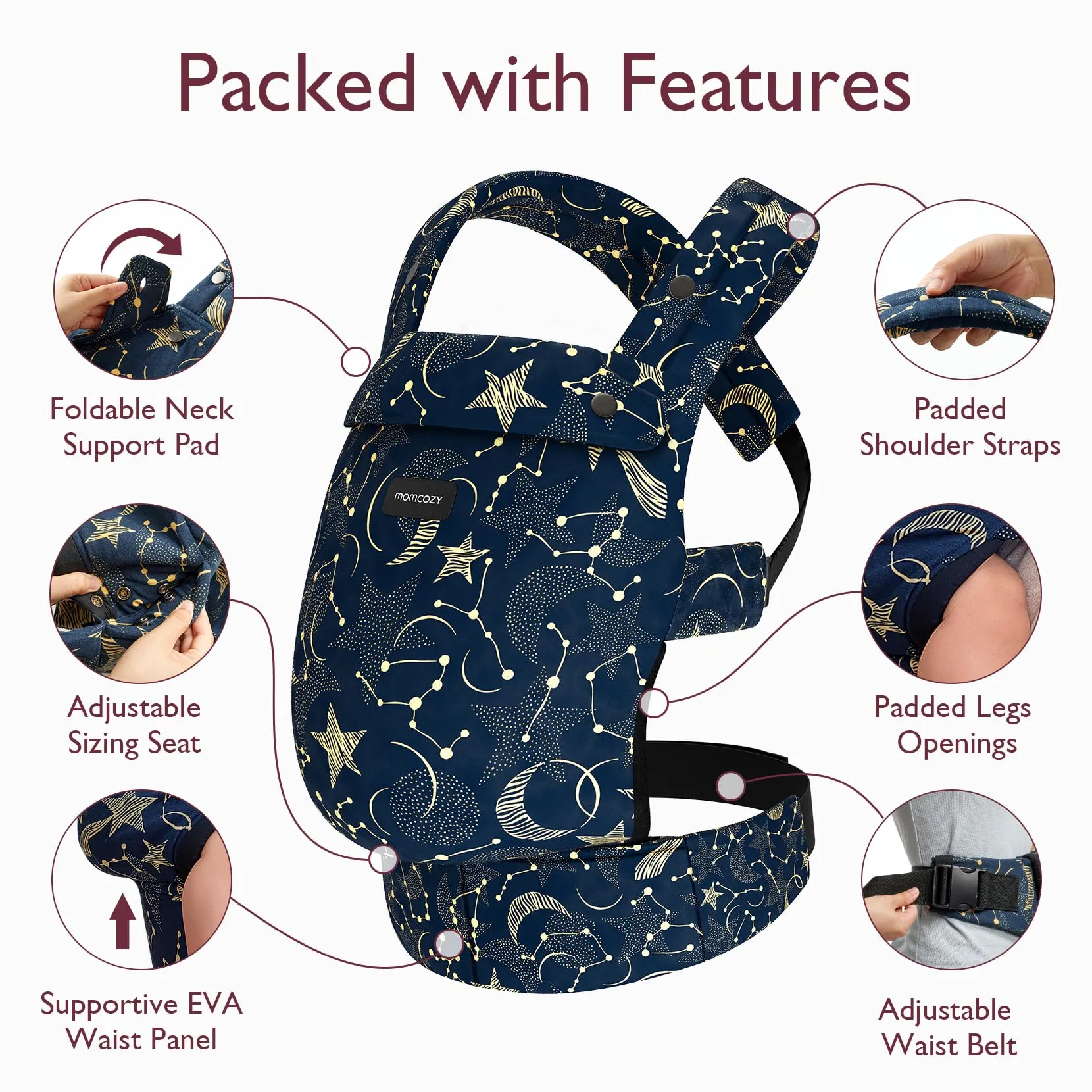 Ergonomic,Cozy and Lightweight - Baby Carrier Newborn to Toddler