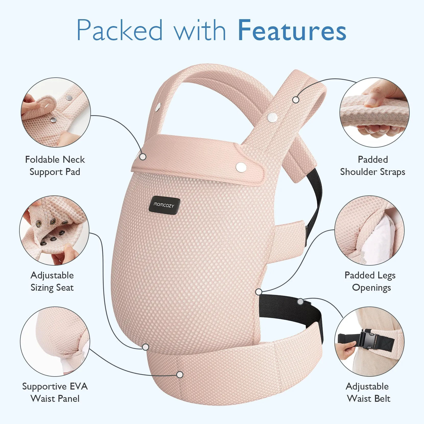 Ergonomic,Cozy and Lightweight - Baby Carrier Newborn to Toddler