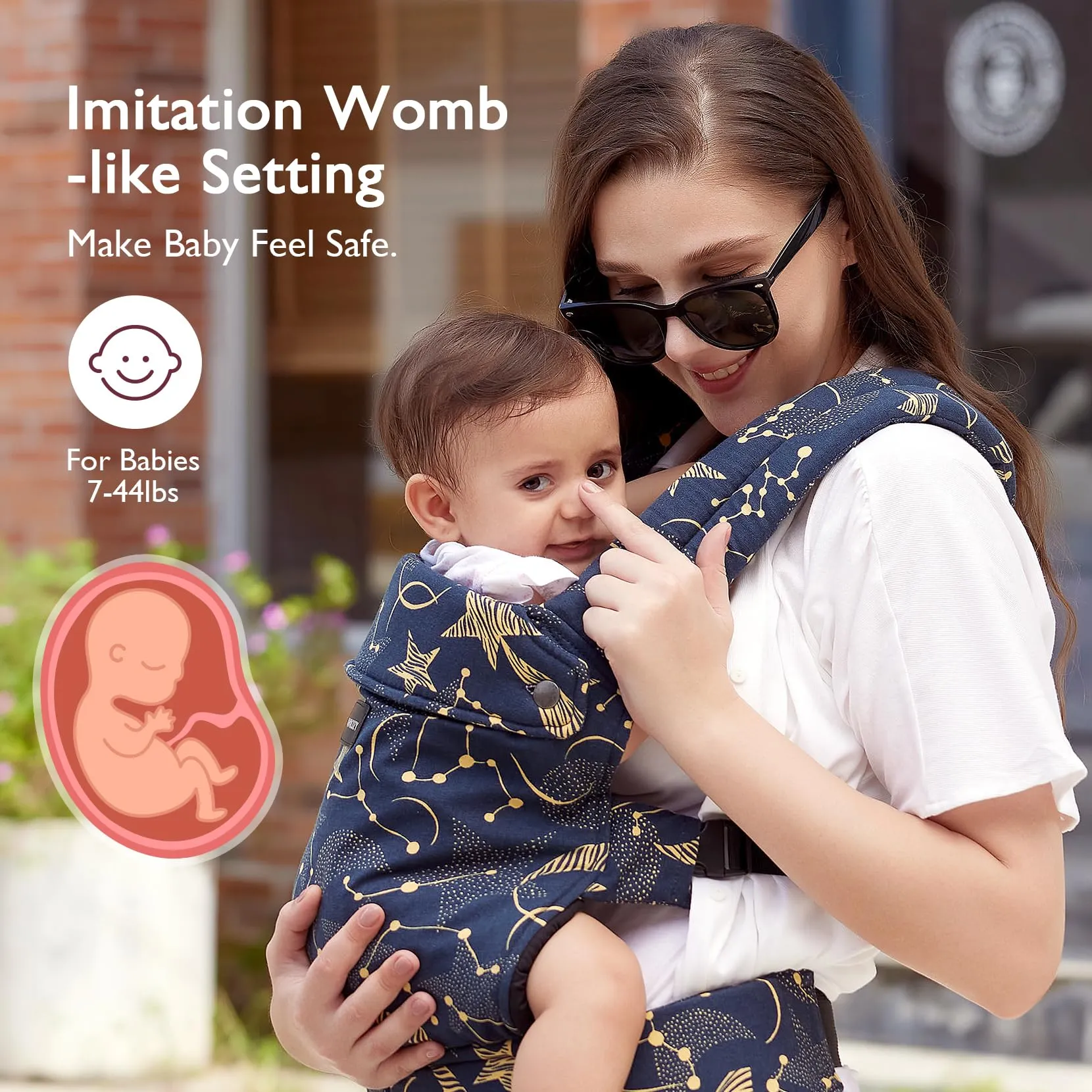 Ergonomic,Cozy and Lightweight - Baby Carrier Newborn to Toddler