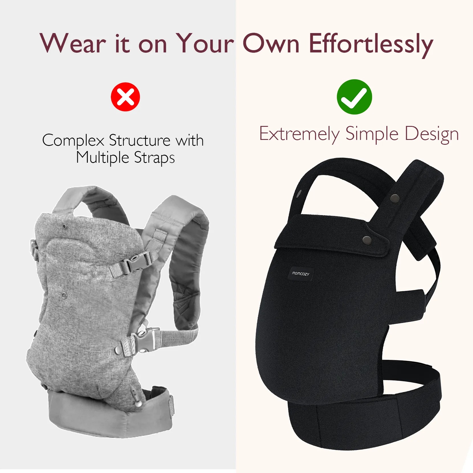 Ergonomic,Cozy and Lightweight - Baby Carrier Newborn to Toddler