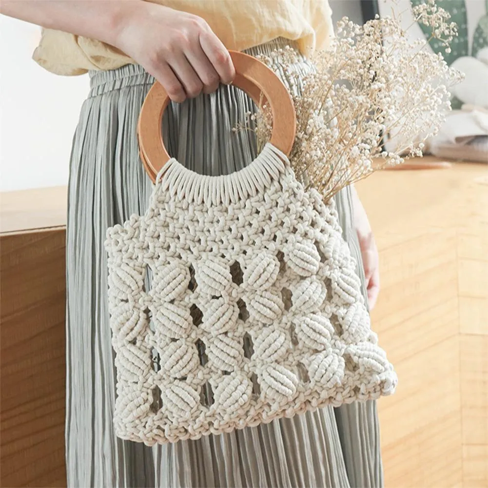 Fashion cotton rope straw hand bags