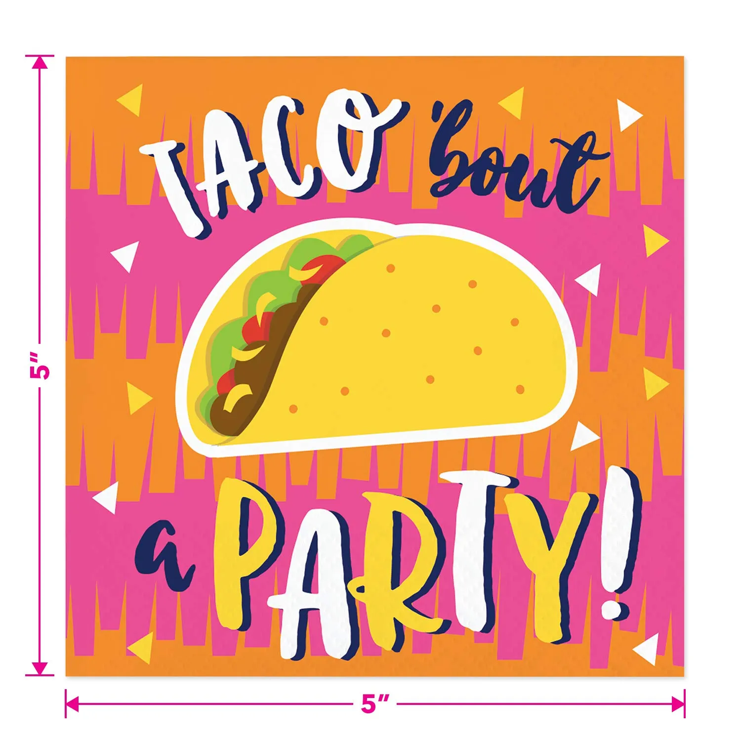 Fiesta Party Fringe Paper Dessert Plates and Taco 'Bout A Party Beverage Napkins