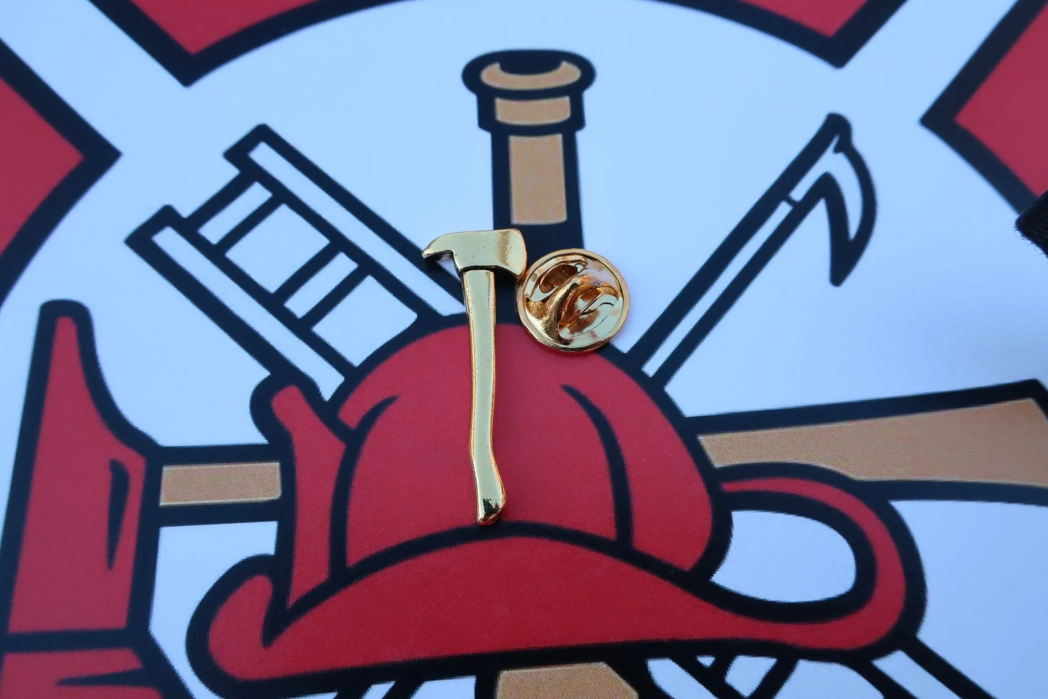 Fireman's Axe Gold Lapel Pin