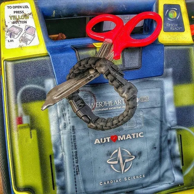 First Responder Strap - Police LEO backup duty gear w/ light, cuff key, seatbelt cutter, compass.