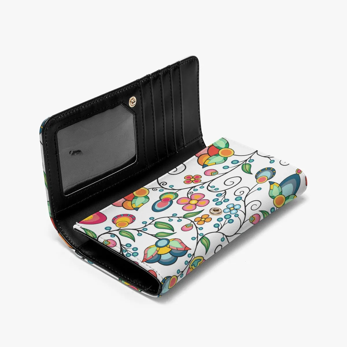 Floral Bounty White Foldable Wallet