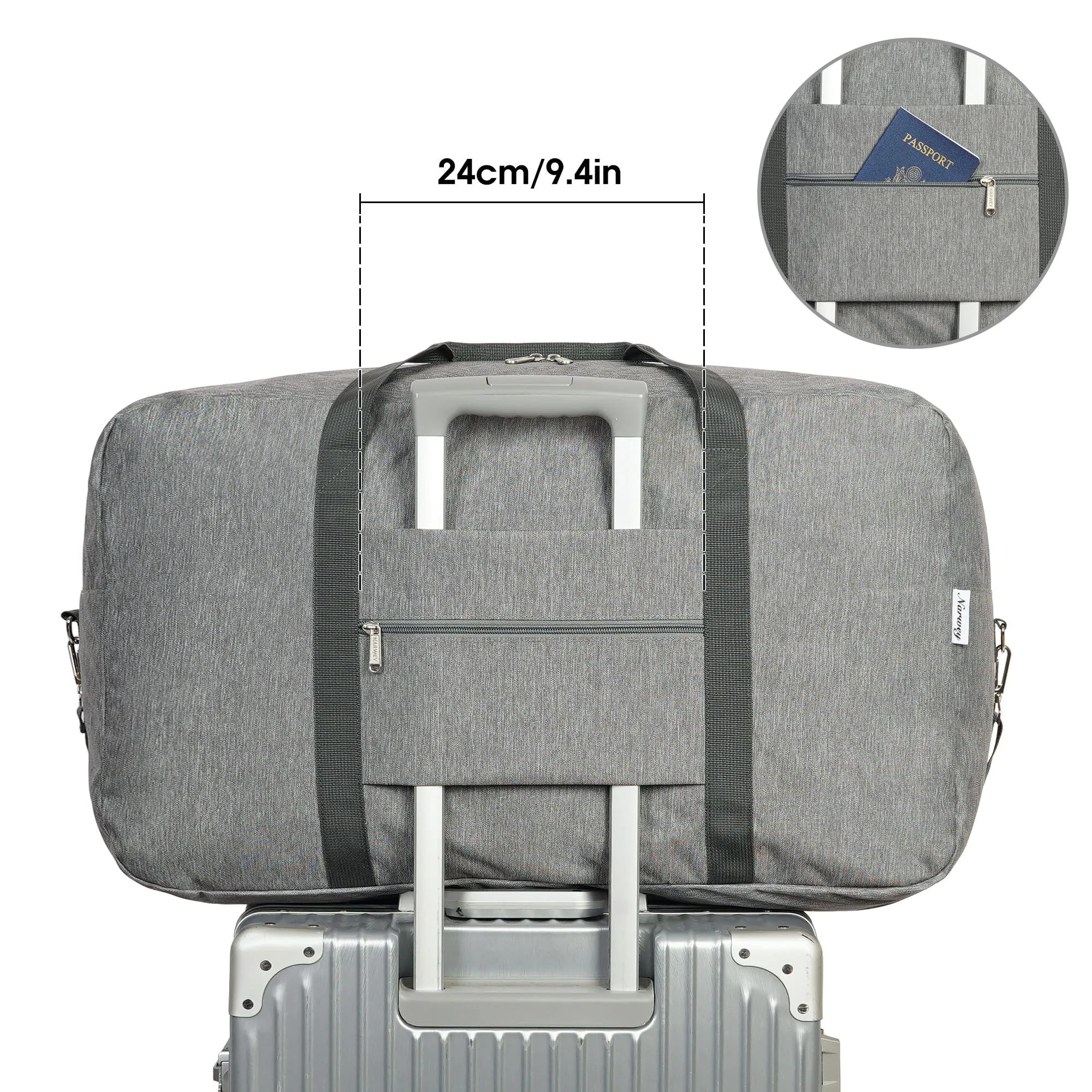 Foldable Travel Duffel Bag Carry on Luggage With Shoulder Strap