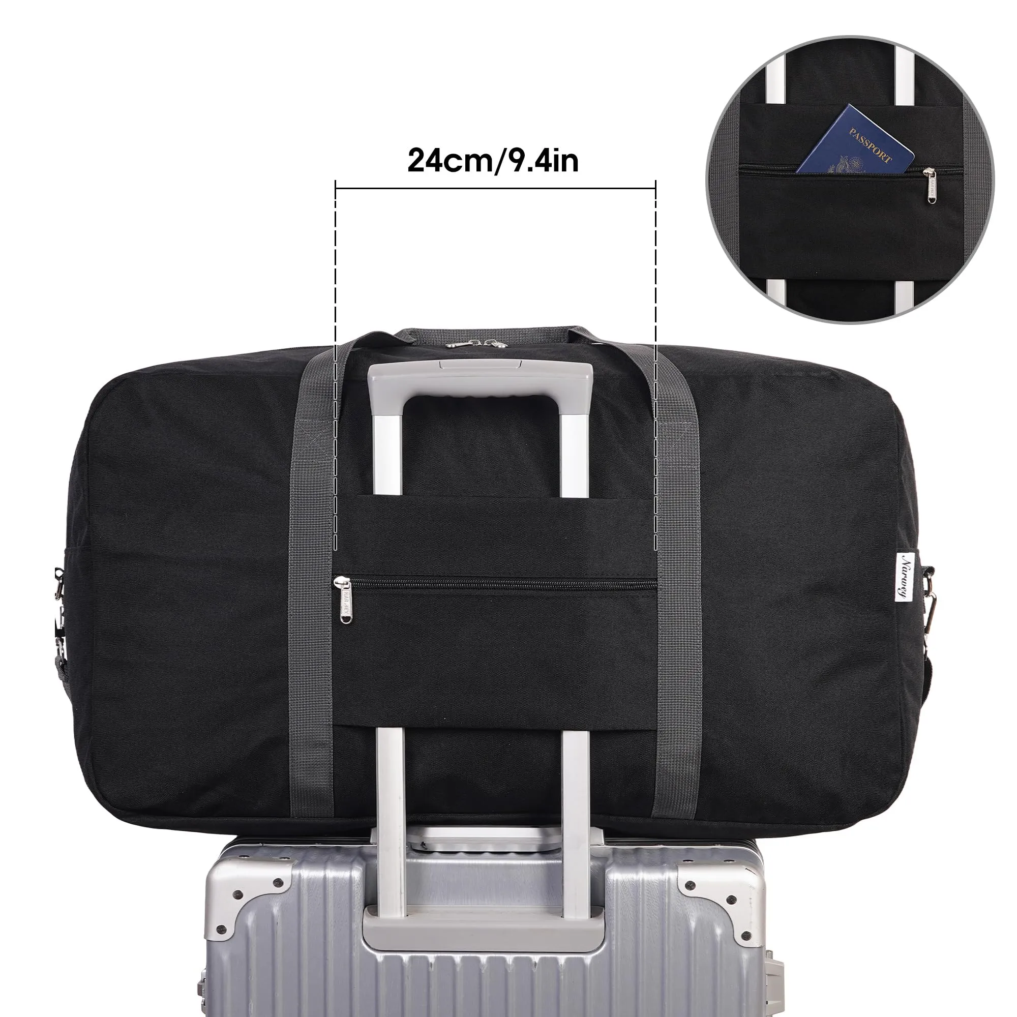 Foldable Travel Duffel Bag Carry on Luggage With Shoulder Strap