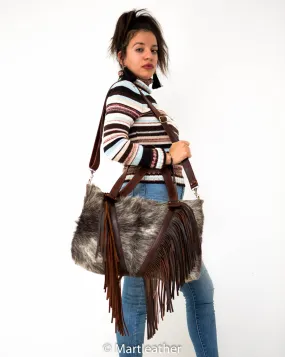 Fur & Leather fringe bag