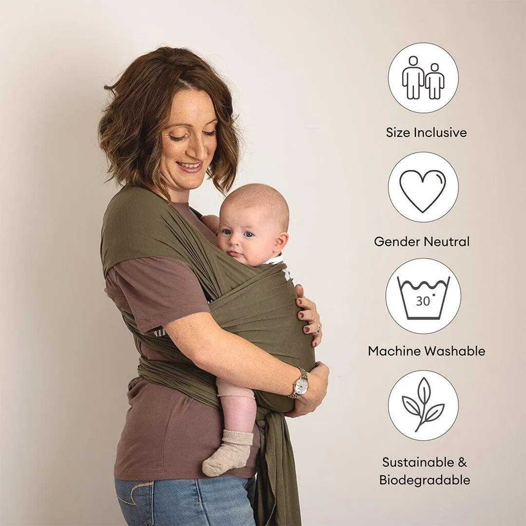 Gaia Stretchy Baby Wrap Carrier - Pure Tencel - Forest Green