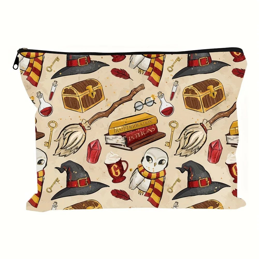 Halloween Wizard Owl Cosmetic Bag Cute Travel Makeup Organizer