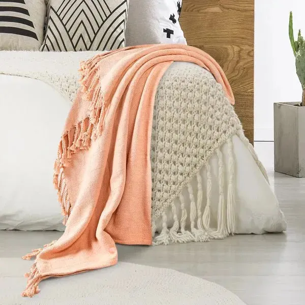 Heather 80213PCH Peach Throw Blanket