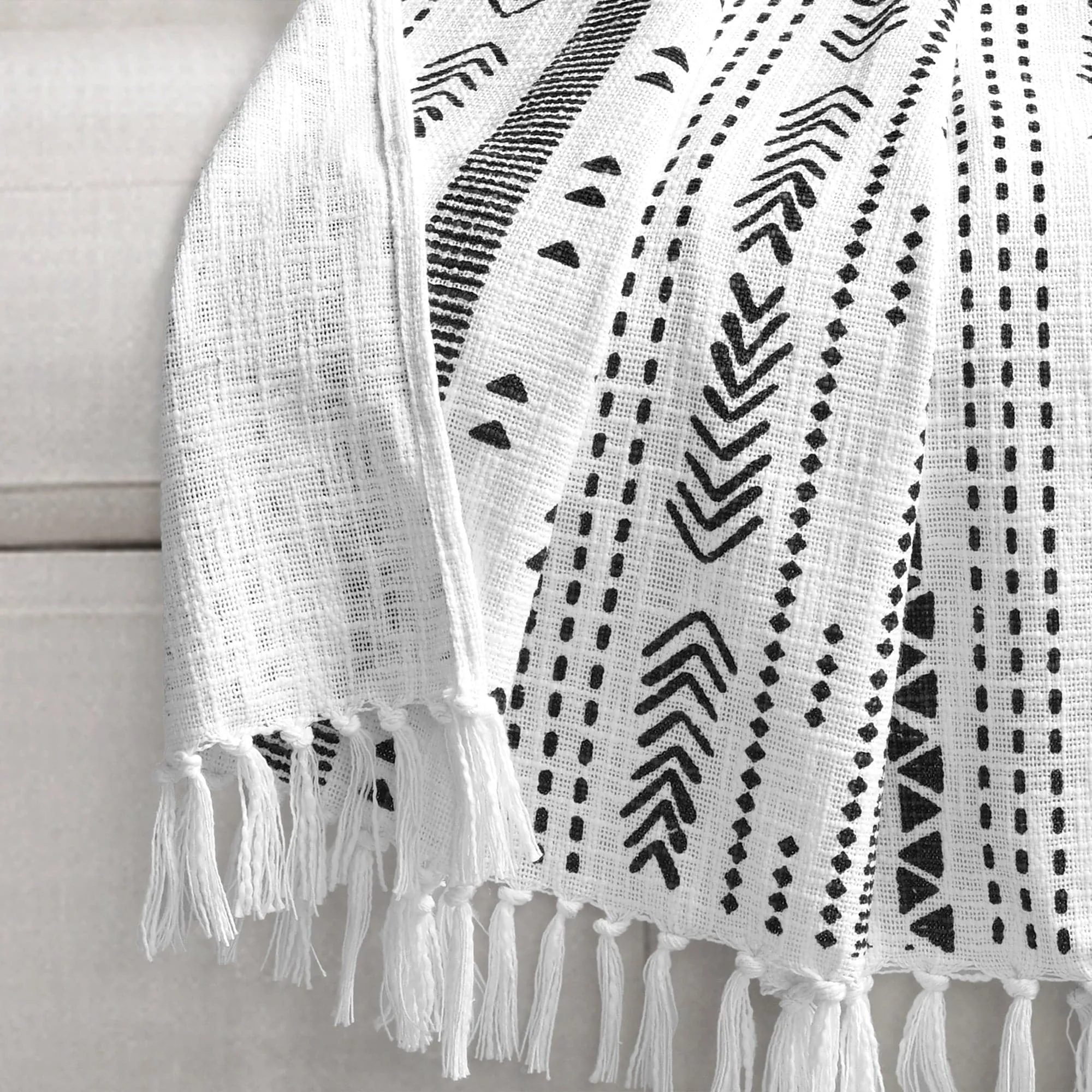 Hygge Stripe Cotton Slub Tassel Fringe Throw