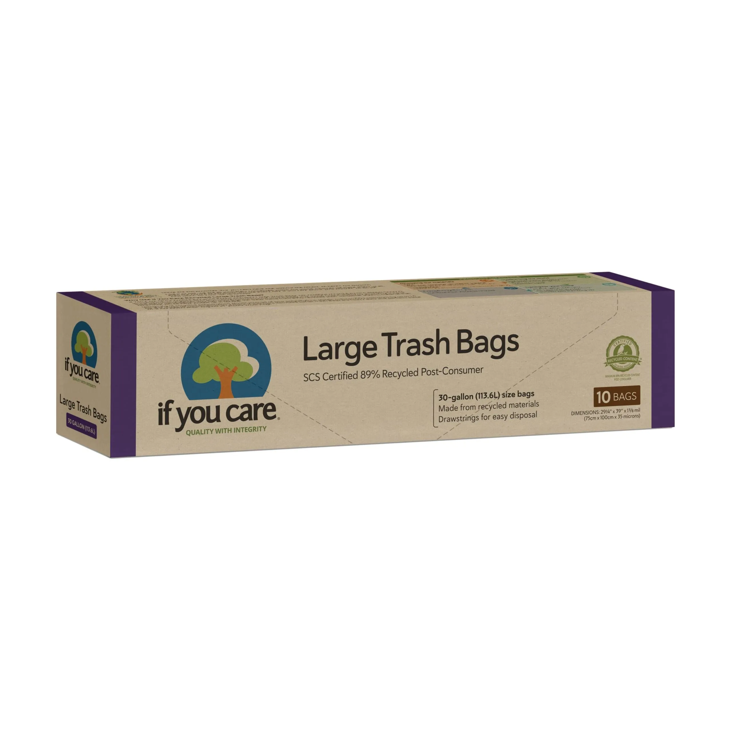 If You Care Heavy Duty Trash Garbage Bags w/ Drawstring 30 Gal