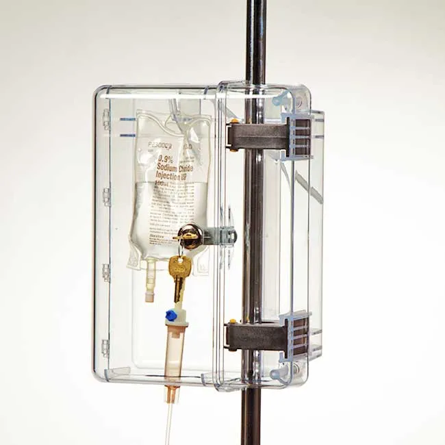 IV Bag Lock Box to Secure IV Bags with Key Lock Entry