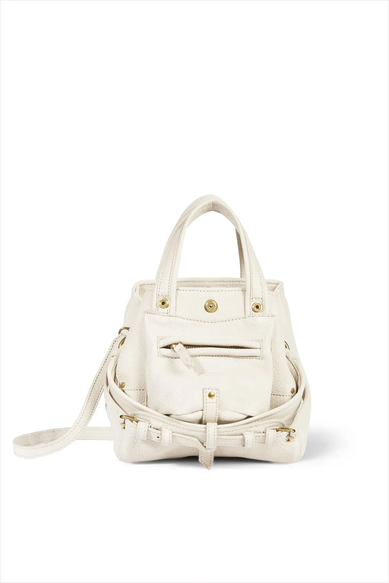 Jerome Dreyfuss Leather Crossbody Bag in Creme Graine