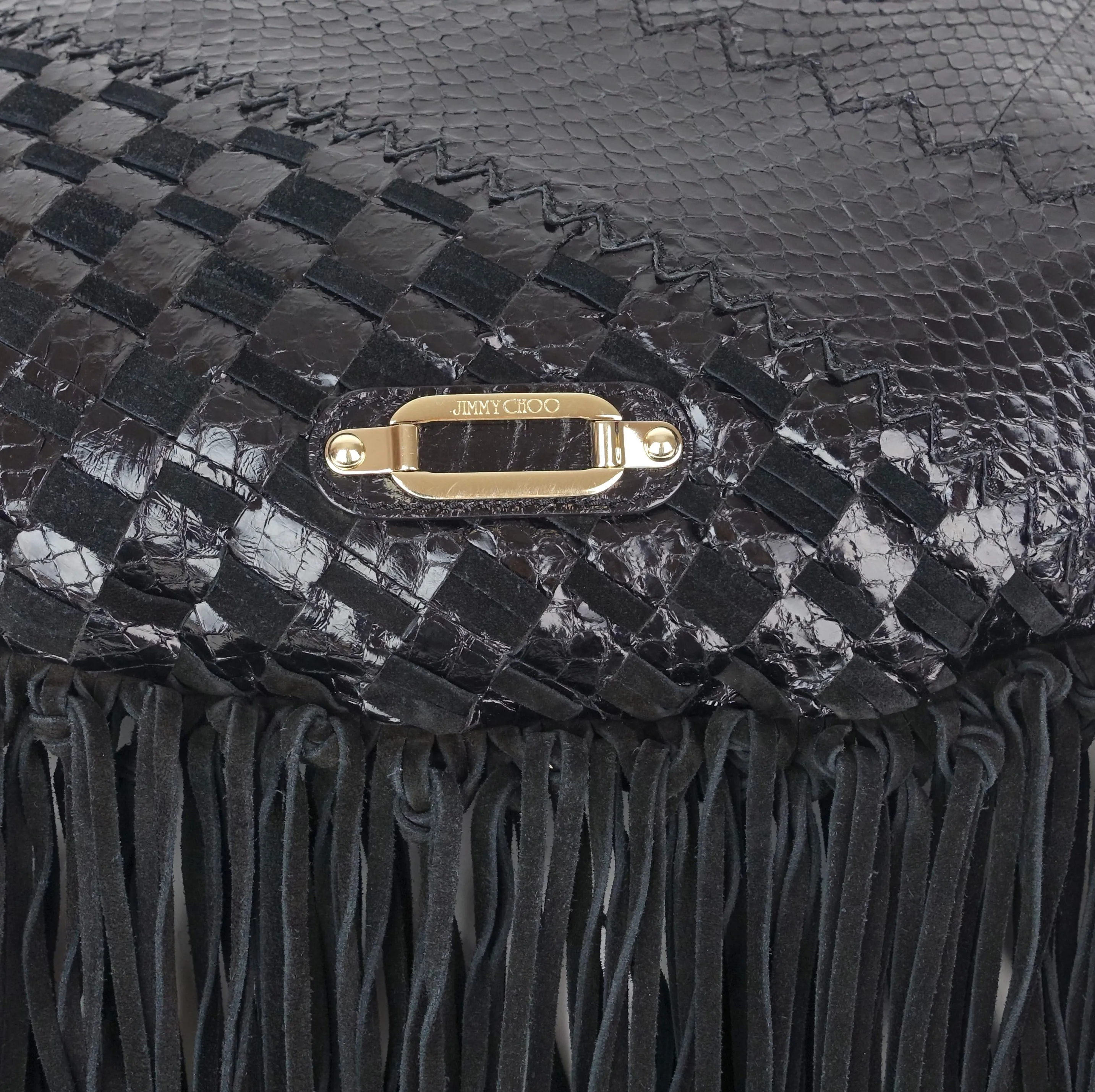 Jimmy Choo Tatum Python Fringe Bag